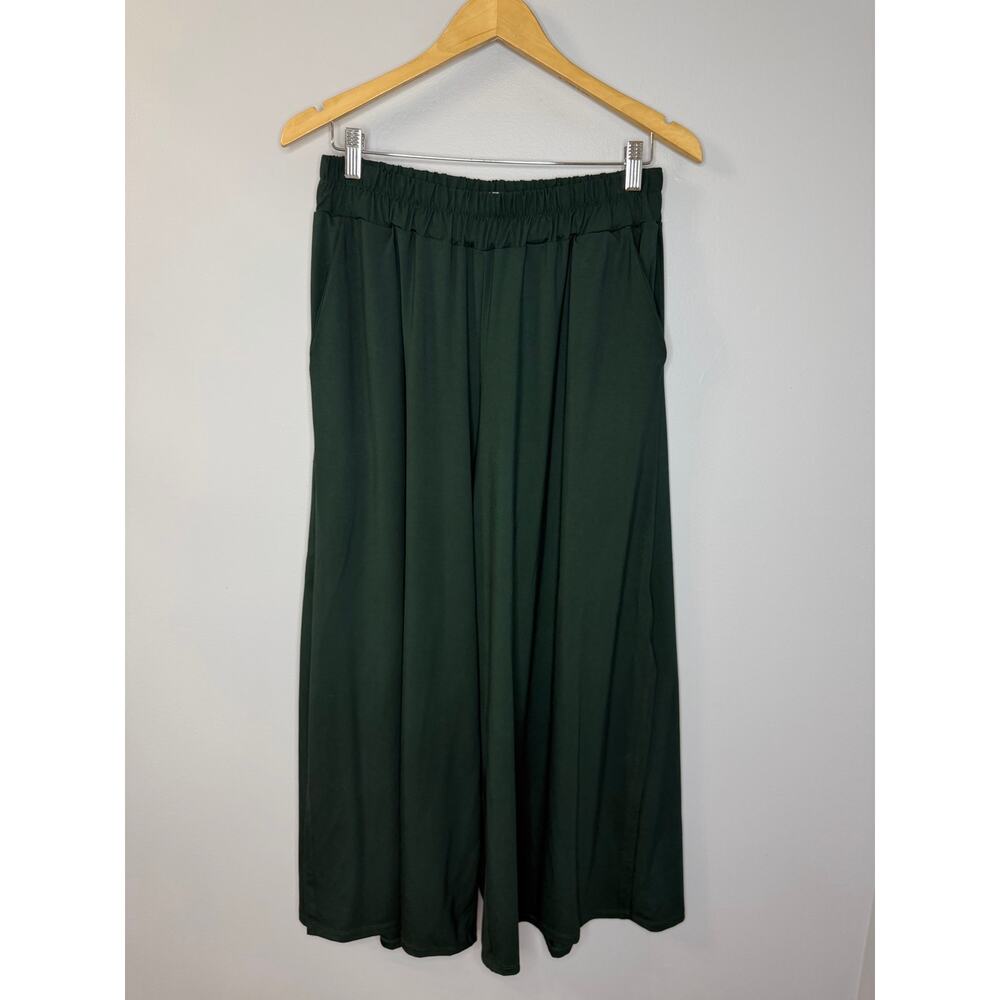 Free Label Wide Leg Slip Pant & Top Set Green Ethical Bamboo Comfy Women's XL - Picture 4 of 12